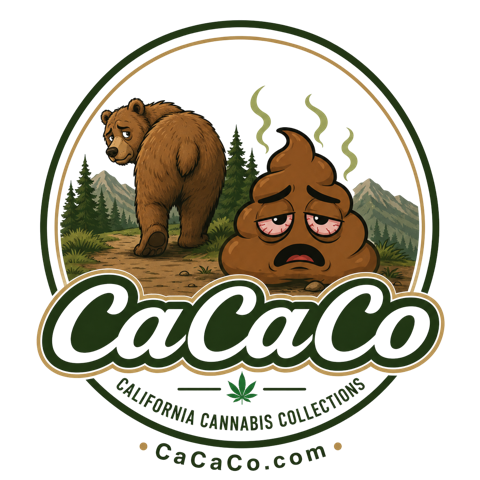 CaCaCo emblem: a bear ambling off, glancing back at the steaming mess it left behind.